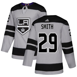 Men's Billy Smith Los Angeles Kings Adidas Alternate Jersey - Authentic Gray