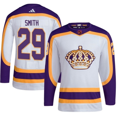 Men's Billy Smith Los Angeles Kings Adidas Reverse Retro 2.0 Jersey - Authentic White