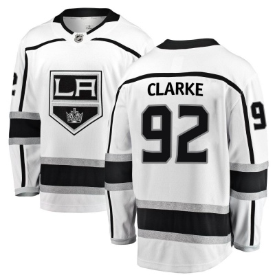 Men's Brandt Clarke Los Angeles Kings Fanatics Branded Away Jersey - Breakaway White