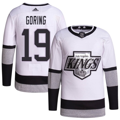 Men's Butch Goring Los Angeles Kings Adidas 2021/22 Alternate Primegreen Pro Player Jersey - Authentic White