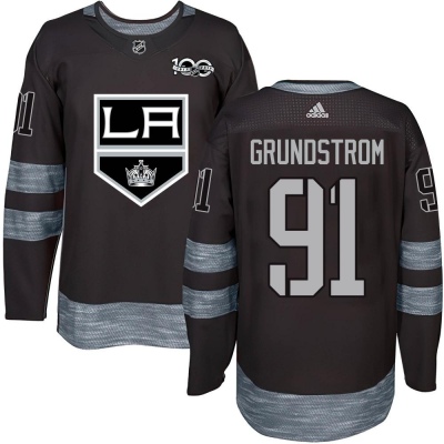 Men's Carl Grundstrom Los Angeles Kings 1917- 100th Anniversary Jersey - Authentic Black