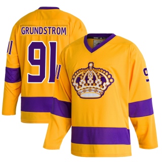 Men's Carl Grundstrom Los Angeles Kings Adidas Classics Jersey - Authentic Gold