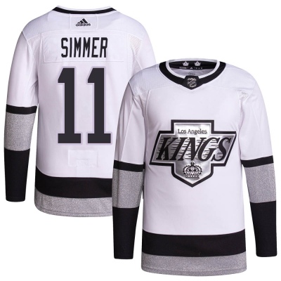 Men's Charlie Simmer Los Angeles Kings Adidas 2021/22 Alternate Primegreen Pro Player Jersey - Authentic White