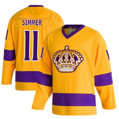 Men's Charlie Simmer Los Angeles Kings Adidas Classics Jersey - Authentic Gold