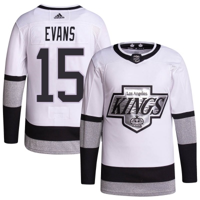 Men's Daryl Evans Los Angeles Kings Adidas 2021/22 Alternate Primegreen Pro Player Jersey - Authentic White