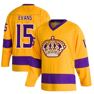 Men's Daryl Evans Los Angeles Kings Adidas Classics Jersey - Authentic Gold