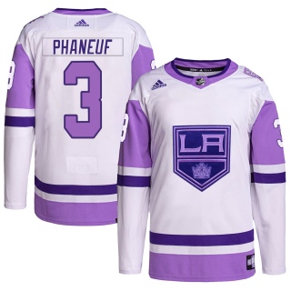 Men's Dion Phaneuf Los Angeles Kings Adidas Hockey Fights Cancer Primegreen Jersey - Authentic White/Purple