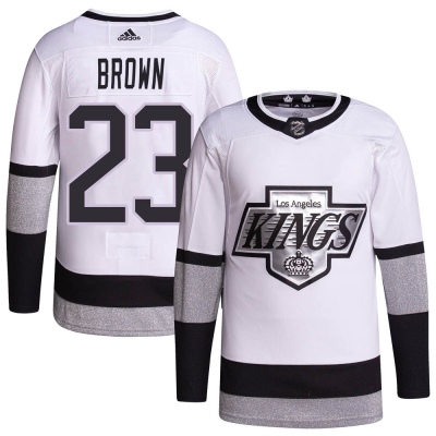 Men's Dustin Brown Los Angeles Kings Adidas 2021/22 Alternate Primegreen Pro Player Jersey - Authentic White