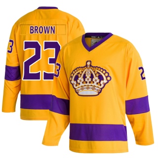 Men's Dustin Brown Los Angeles Kings Adidas Classics Jersey - Authentic Gold