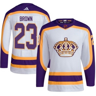 Men's Dustin Brown Los Angeles Kings Adidas Reverse Retro 2.0 Jersey - Authentic White