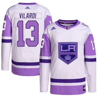 Men's Gabriel Vilardi Los Angeles Kings Adidas Hockey Fights Cancer Primegreen Jersey - Authentic White/Purple