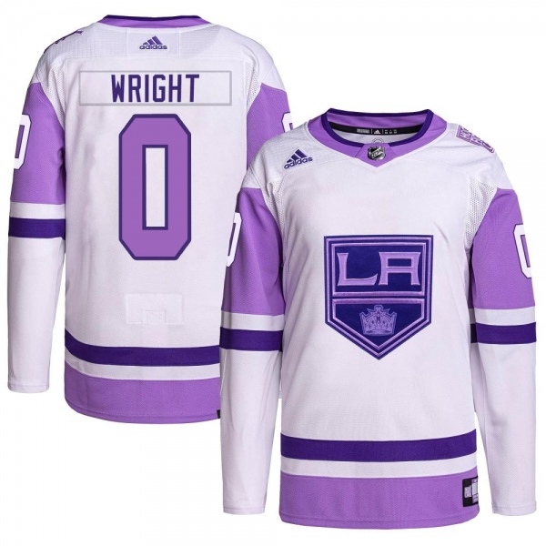 Men's Jared Wright Los Angeles Kings Adidas Hockey Fights Cancer Primegreen Jersey - Authentic White/Purple