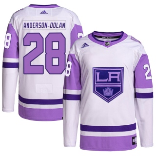 Men's Jaret Anderson-Dolan Los Angeles Kings Adidas Hockey Fights Cancer Primegreen Jersey - Authentic White/Purple