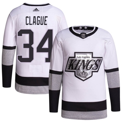 Men's Kale Clague Los Angeles Kings Adidas 2021/22 Alternate Primegreen Pro Player Jersey - Authentic White