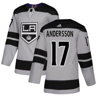 Men's Lias Andersson Los Angeles Kings Adidas Alternate Jersey - Authentic Gray