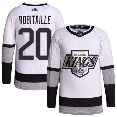 Men's Luc Robitaille Los Angeles Kings Adidas 2021/22 Alternate Primegreen Pro Player Jersey - Authentic White