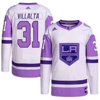 Men's Matt Villalta Los Angeles Kings Adidas Hockey Fights Cancer Primegreen Jersey - Authentic White/Purple
