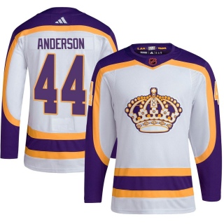 Men's Mikey Anderson Los Angeles Kings Adidas Reverse Retro 2.0 Jersey - Authentic White