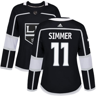 Women's Charlie Simmer Los Angeles Kings Adidas Home Jersey - Authentic Black