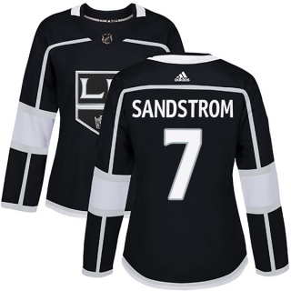 Women's Tomas Sandstrom Los Angeles Kings Adidas Home Jersey - Authentic Black