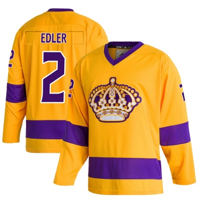 Youth Alexander Edler Los Angeles Kings Adidas Classics Jersey - Authentic Gold