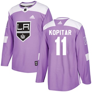 Youth Anze Kopitar Los Angeles Kings Adidas Fights Cancer Practice Jersey - Authentic Purple