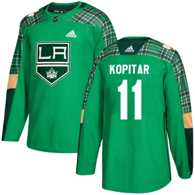 Youth Anze Kopitar Los Angeles Kings Adidas St. Patrick's Day Practice Jersey - Authentic Green