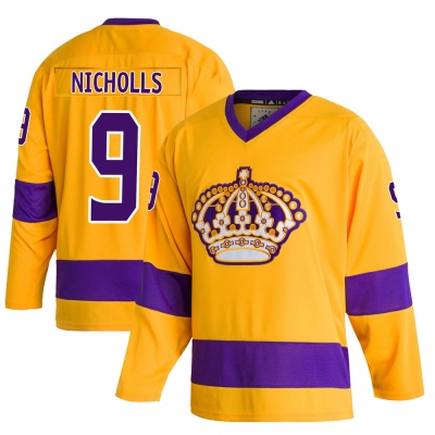 Youth Bernie Nicholls Los Angeles Kings Adidas Classics Jersey - Authentic Gold