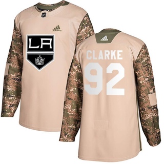 Youth Brandt Clarke Los Angeles Kings Adidas Veterans Day Practice Jersey - Authentic Camo
