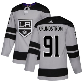 Youth Carl Grundstrom Los Angeles Kings Adidas Alternate Jersey - Authentic Gray