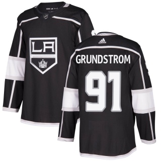 Youth Carl Grundstrom Los Angeles Kings Adidas Home Jersey - Authentic Black