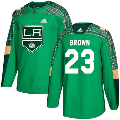 Youth Dustin Brown Los Angeles Kings Adidas St. Patrick's Day Practice Jersey - Authentic Green