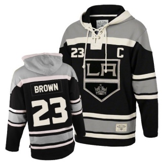Youth Dustin Brown Los Angeles Kings Old Time Hockey Sawyer Hooded Sweatshirt - Premier Black