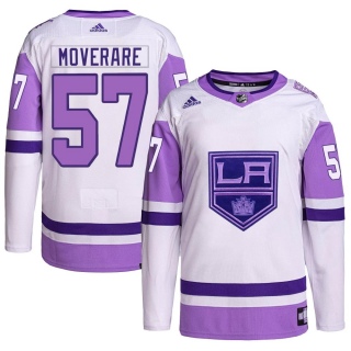 Youth Jacob Moverare Los Angeles Kings Adidas Hockey Fights Cancer Primegreen Jersey - Authentic White/Purple