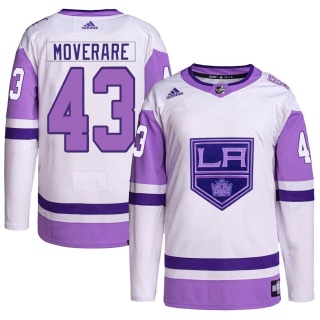 Youth Jacob Moverare Los Angeles Kings Adidas Hockey Fights Cancer Primegreen Jersey - Authentic White/Purple