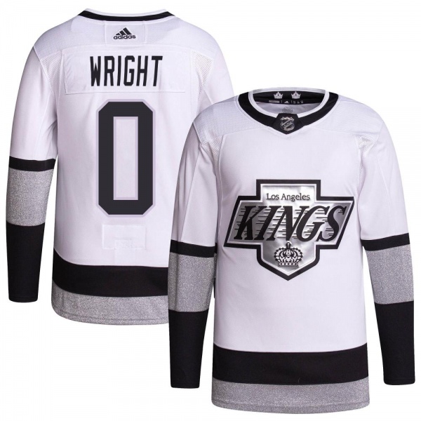 Youth Jared Wright Los Angeles Kings Adidas 2021/22 Alternate Primegreen Pro Player Jersey - Authentic White