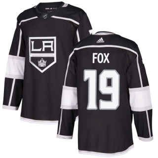 Youth Jim Fox Los Angeles Kings Adidas Home Jersey - Authentic Black