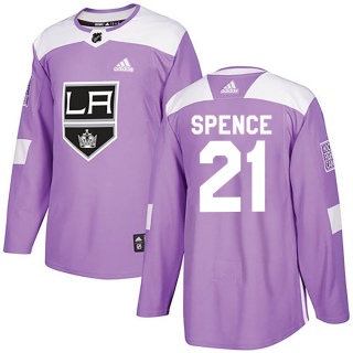 Youth Jordan Spence Los Angeles Kings Adidas Fights Cancer Practice Jersey - Authentic Purple