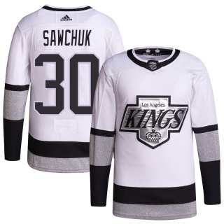Youth Terry Sawchuk Los Angeles Kings Adidas 2021/22 Alternate Primegreen Pro Player Jersey - Authentic White